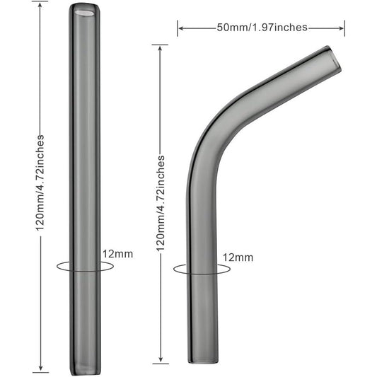 Long Glass bocchino bocchino per POTV LOBO and ONE - 1 Angled and 1 Straight Half-Black Vaporizer Accessory Set (120mm)